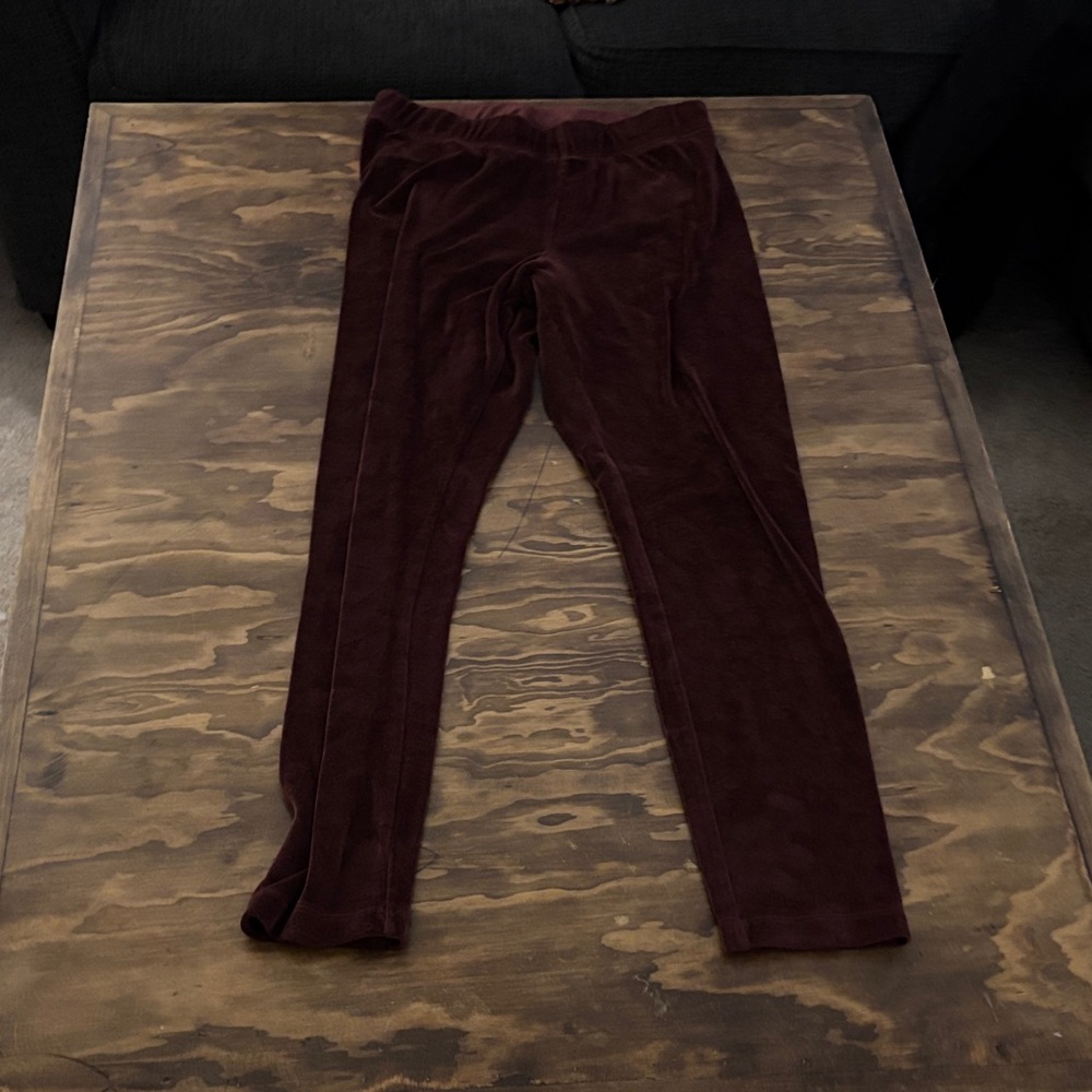 Old Navy Kids Maroon Velvet Leggings